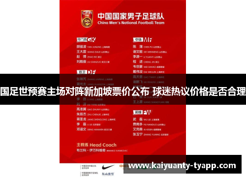 国足世预赛主场对阵新加坡票价公布 球迷热议价格是否合理