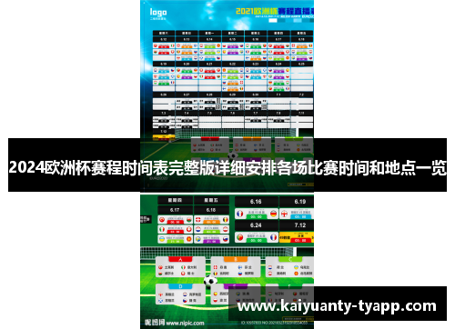 2024欧洲杯赛程时间表完整版详细安排各场比赛时间和地点一览